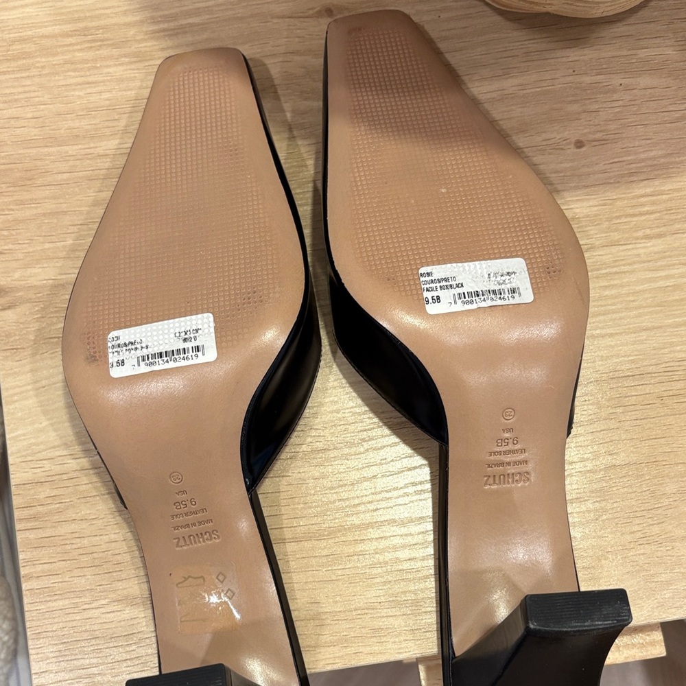 SCHUTZ size 9.5 new leather heel mules Rosie - Picture 3 of 8